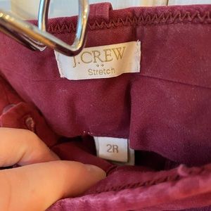 J.Crew flare stretch burgundy chinos, size 2R